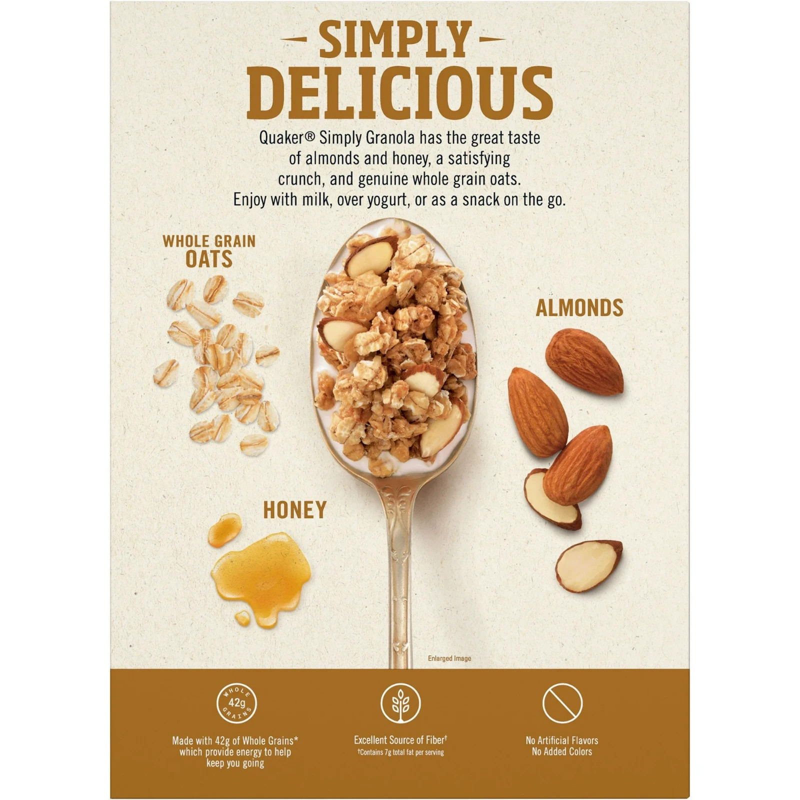 Quaker Simply Granola Cereal Oats Honey Almonds 24.1 oz Ready to Eat…