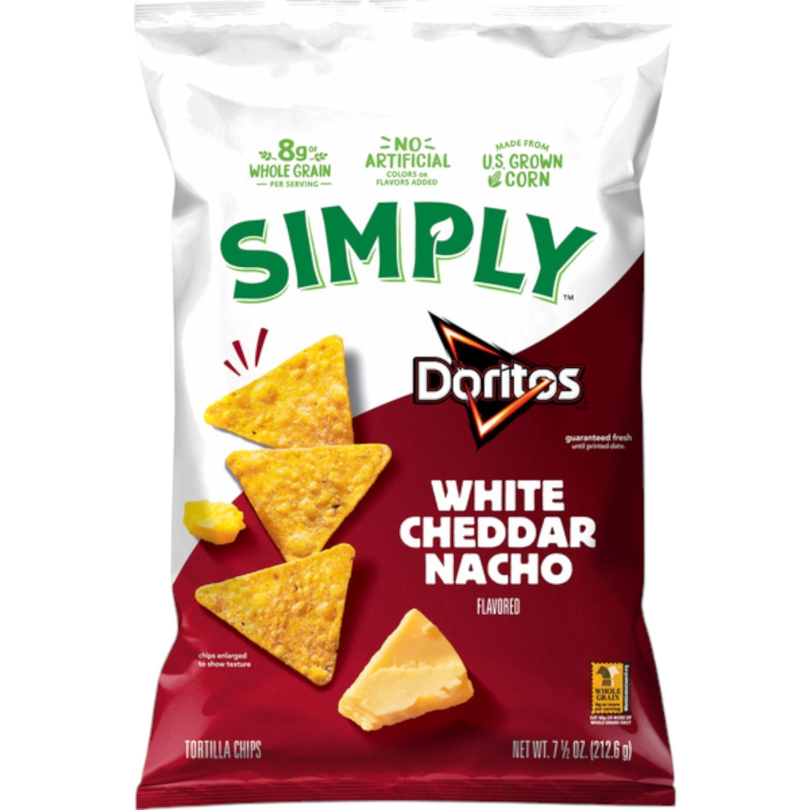(3 Pack) Doritos Simply White Cheddar Nacho® Flavored Tortilla Chips 7oz Bag
