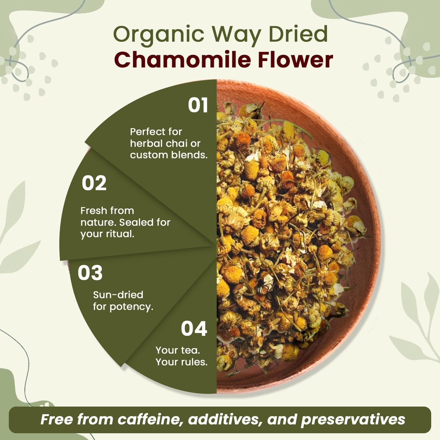 Organic Way Chamomile Flower Whole – Organic, Kosher & USDA Certified