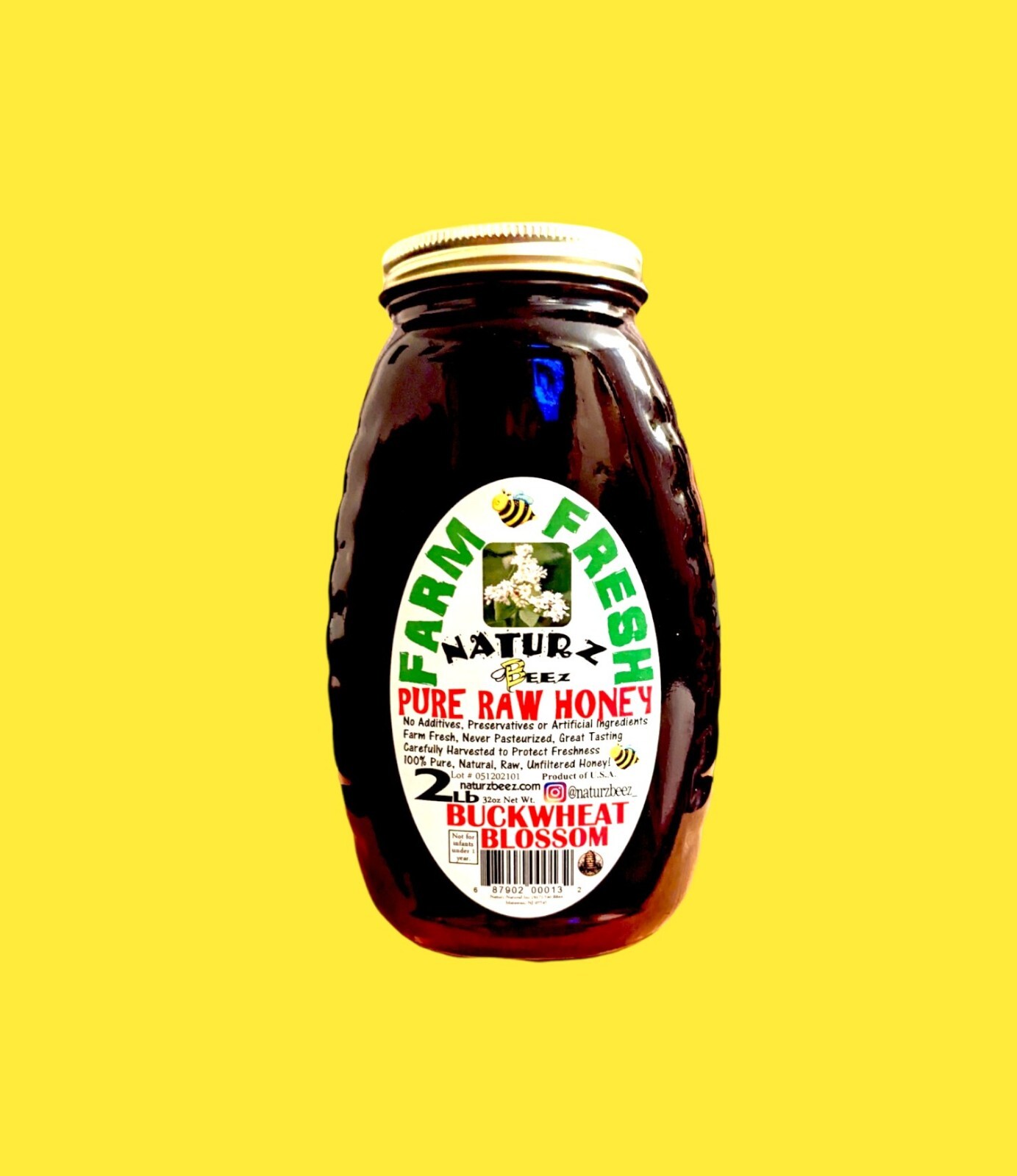 RAW HONEY BUCKWHEAT BLOSSOM HONEY 2LB 908g 100% PURE RAW Unfiltered