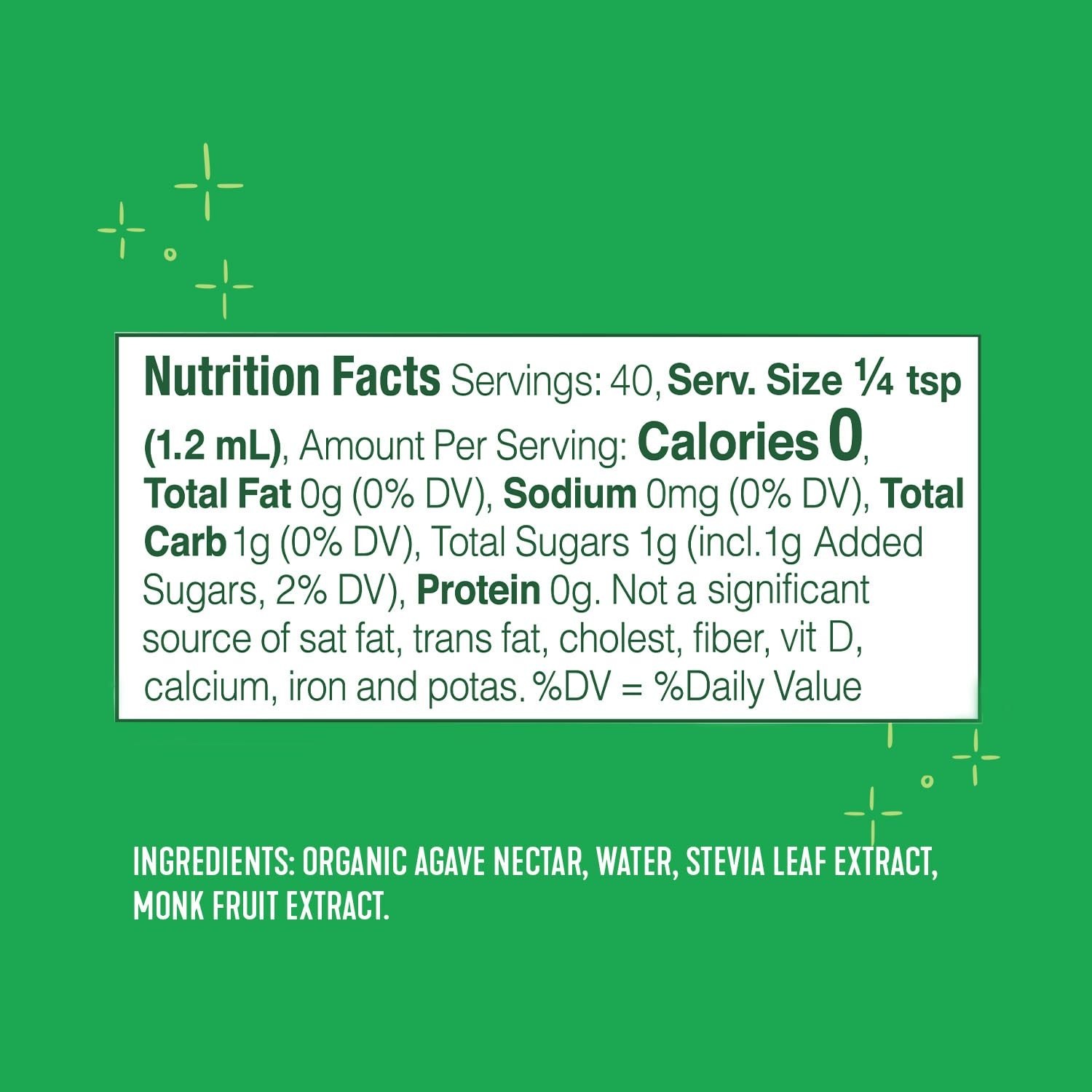Natural Liquid Sweetener, Stevia & Monk Fruit Blend, No Erythritol, 1.62 Fl Oz,