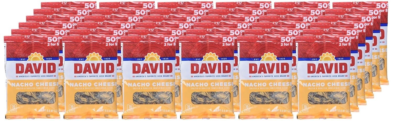 David Seed Sunflower Seeds, Nacho Cheese, 0.8 Ounce, 36 Count