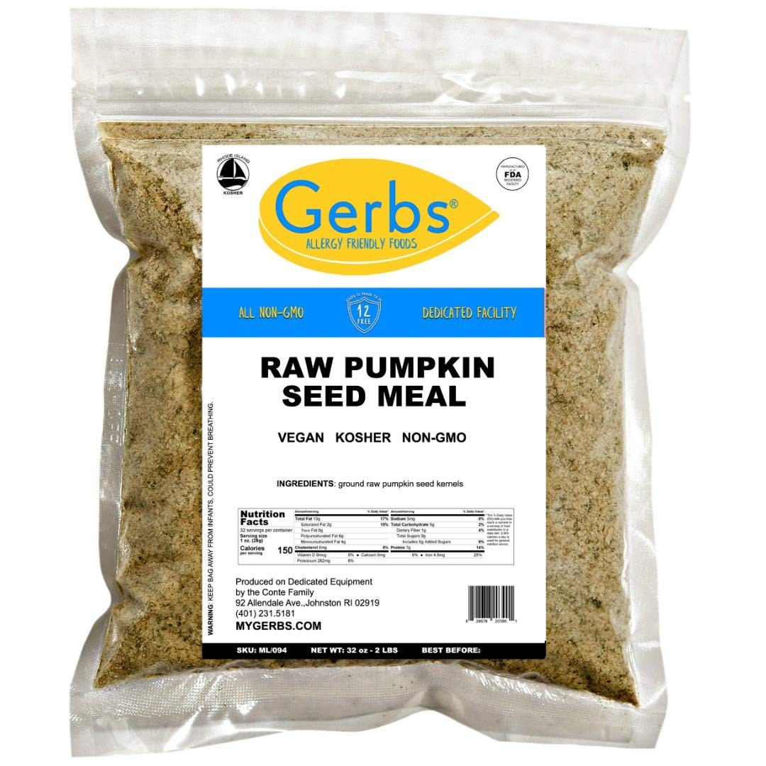 Gerbs Ground Pumpkin Seed Meal, 2 LBS – Top 14 Food Allergy Free NON GMO –