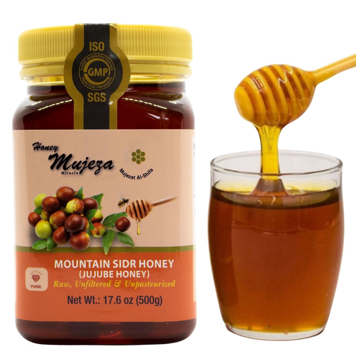 Mountain Sidr Honey 500g – Unheated, Raw, Gluten Free, 100 Natural