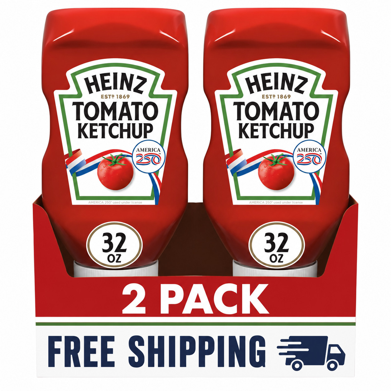 (2 pack) Heinz Tomato Ketchup, 32 oz Bottle Free Shipping