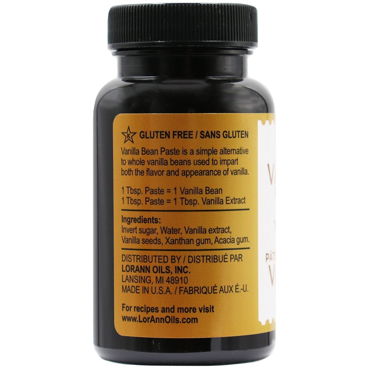 LorAnn Natural Vanilla Bean Paste 4 oz All-Natural Blend Kosher Baking Flavor