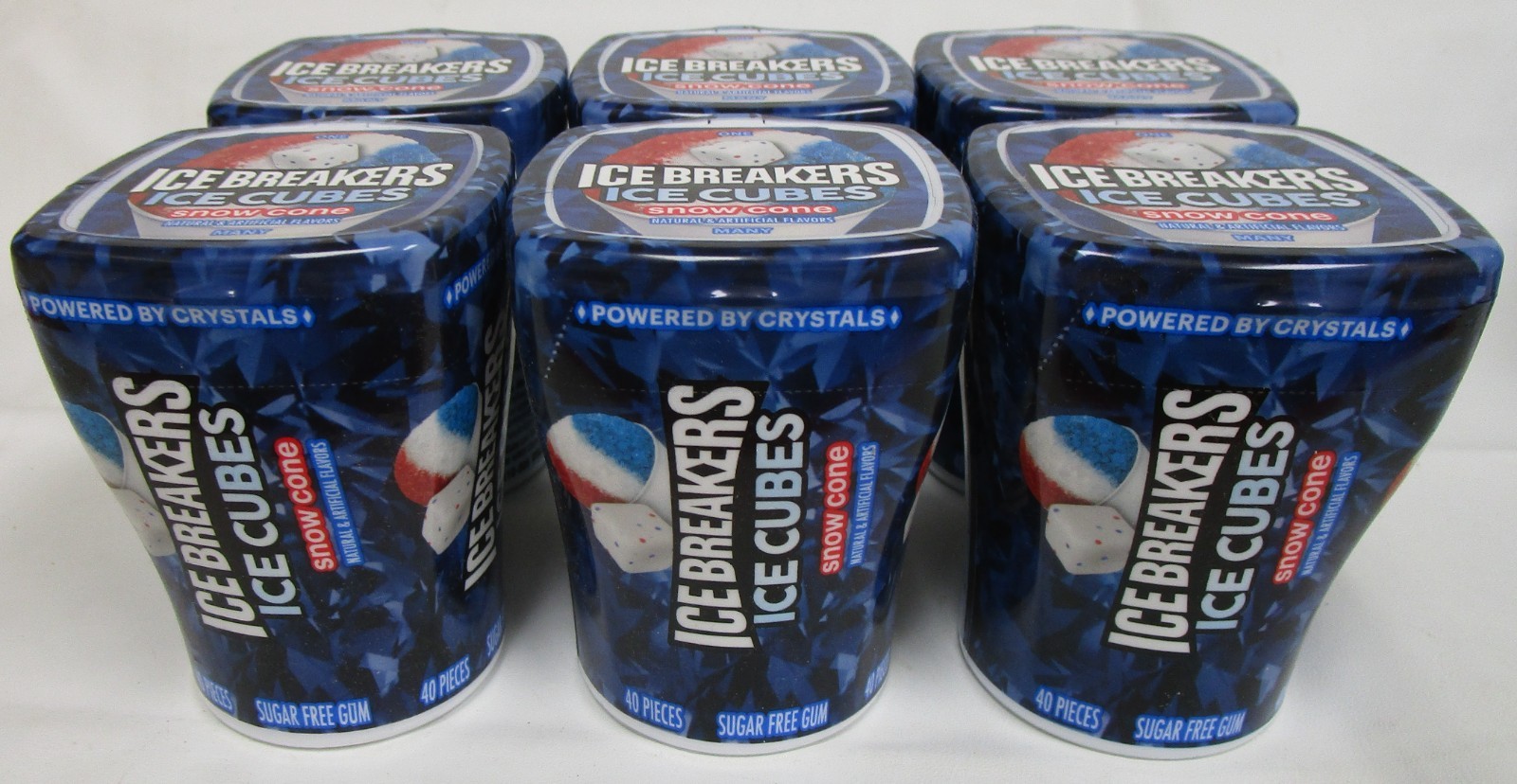 6 – Packs Ice Breakers Ice Cubes Snow Cone Flavor Sugar Free Gum – FREE SHIPPING