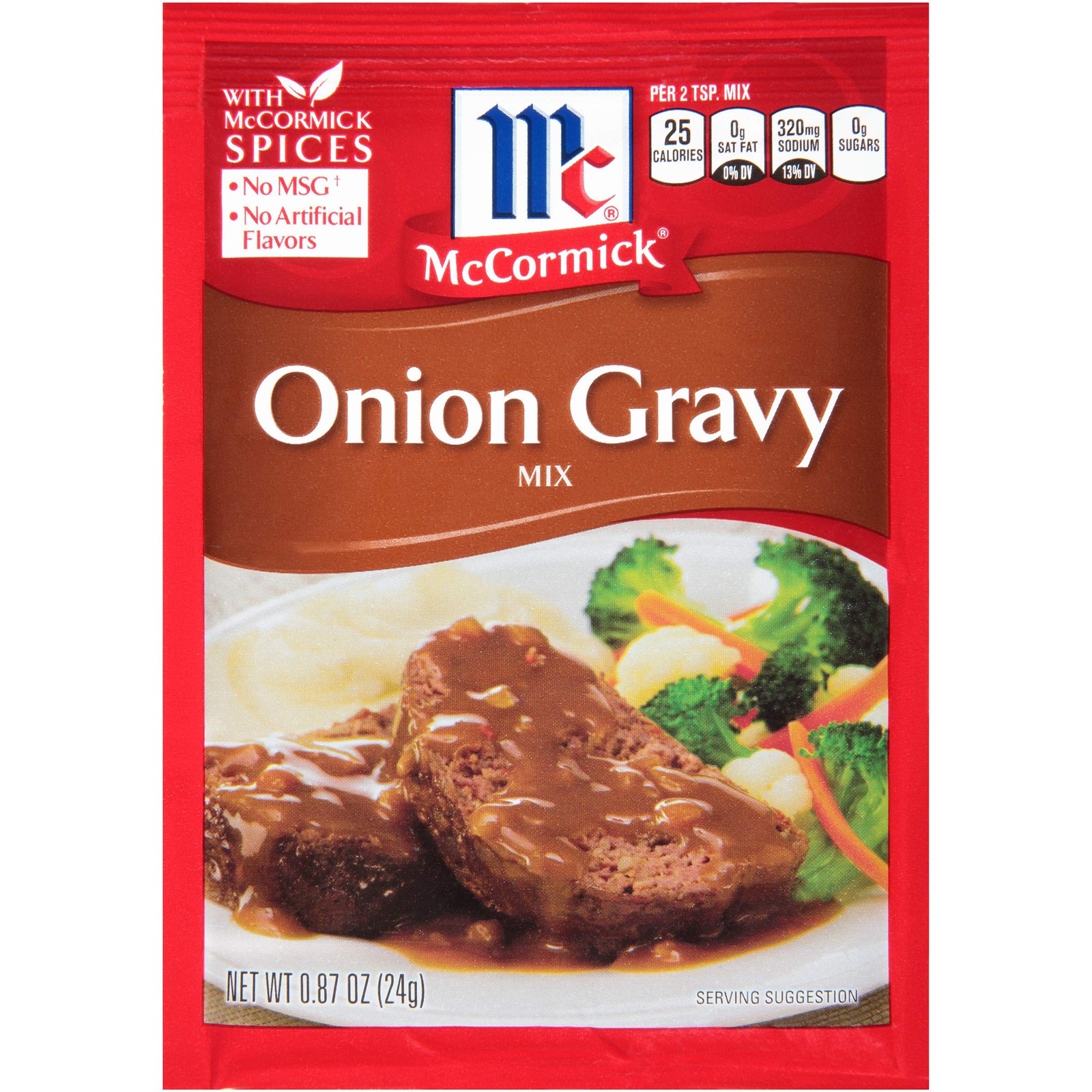 McCormick Onion Gravy Mix, 0.87 oz Pack of 12