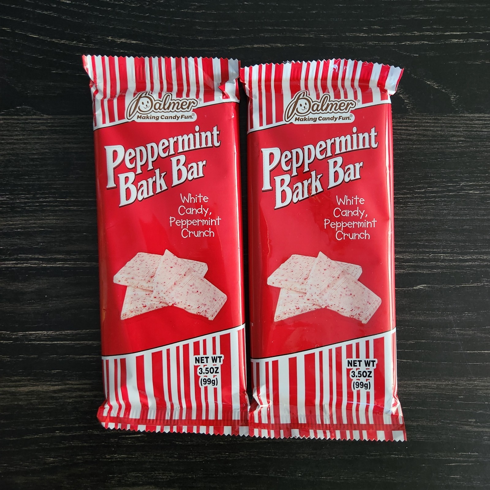 Palmer Peppermint Bark Bar 3.5oz White Chocolate Candy Holiday Treats 2 Pack