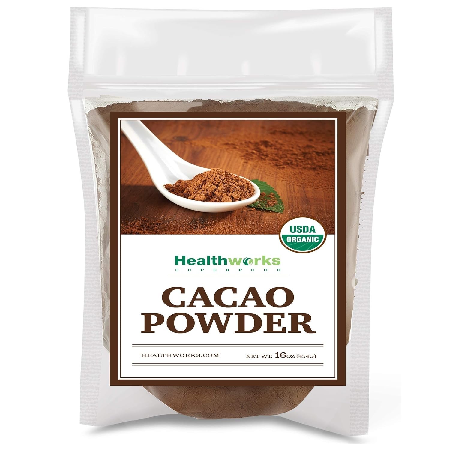 Healthworks Organic Cacao Powder 16oz Antioxidant Superfood Vegan Keto