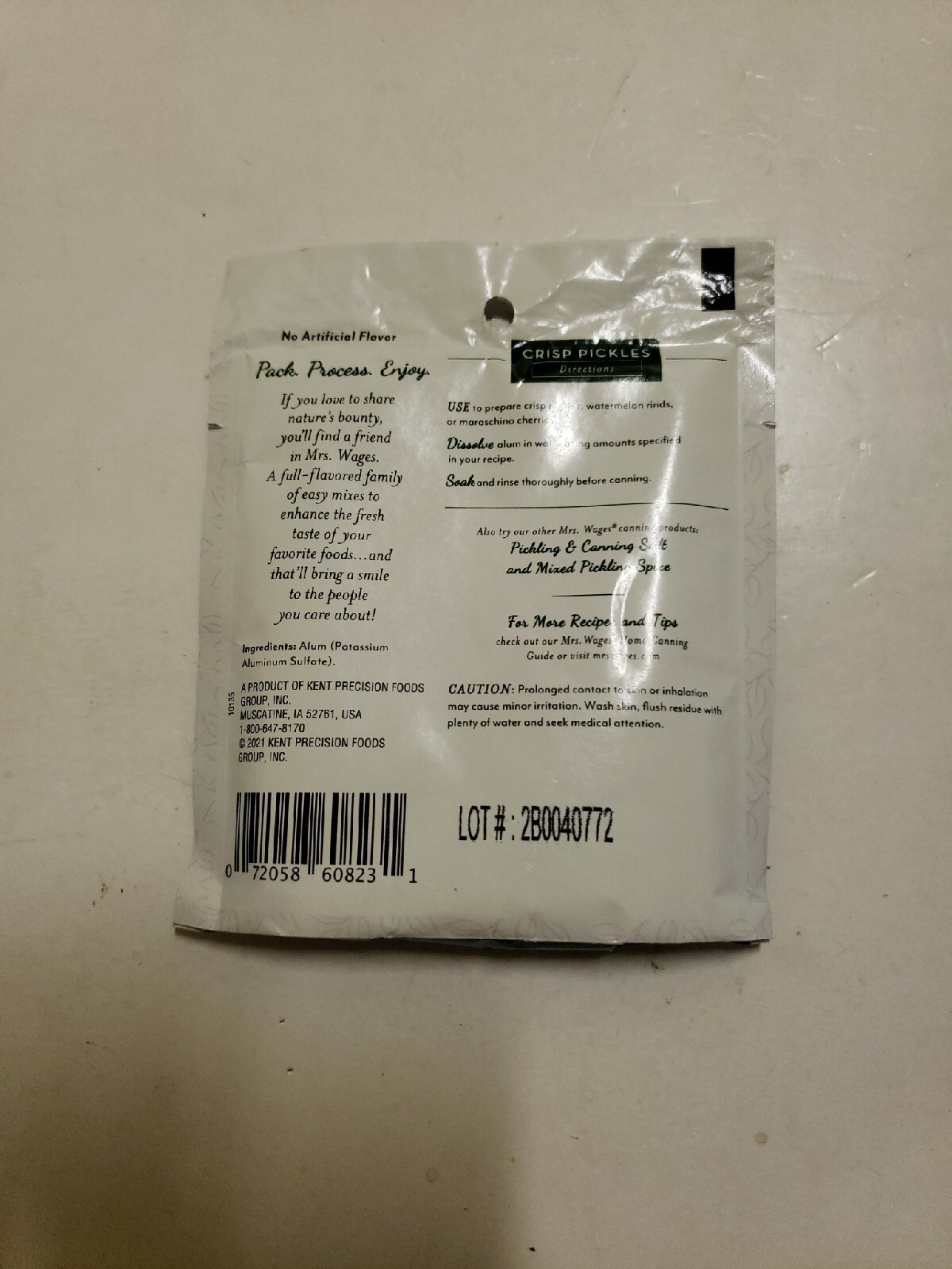 Lot Of 5 Mrs. Wages Alum 1.9oz