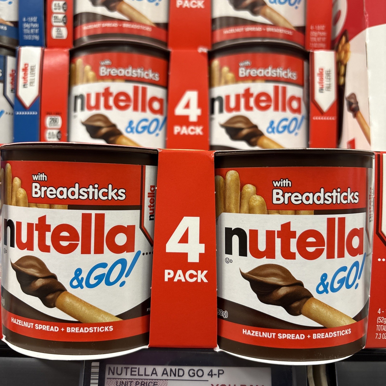 Nutella & Go Hazelnut Spread with Breadsticks 4 Snack Packs 1.8 oz