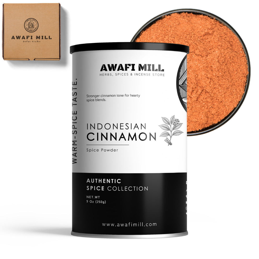 AWAFI MILL Indonesian Cinnamon Powder & Natural Whole Quills – 250 g | 9 Oz