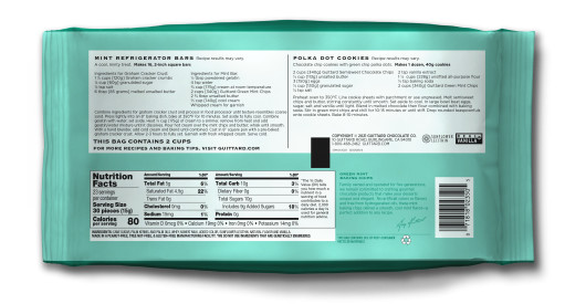 Guittard Green Mint Baking Chips Gluten Free Natural Flavor