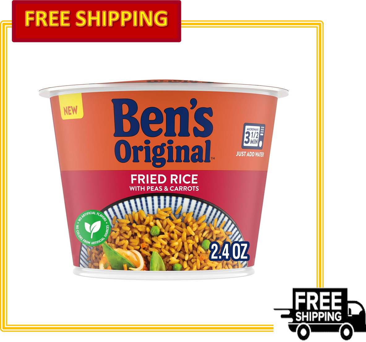 Ben’s Original Fried Rice Single Serve Cups Microwave Ready, 2.4oz, Pack of 8