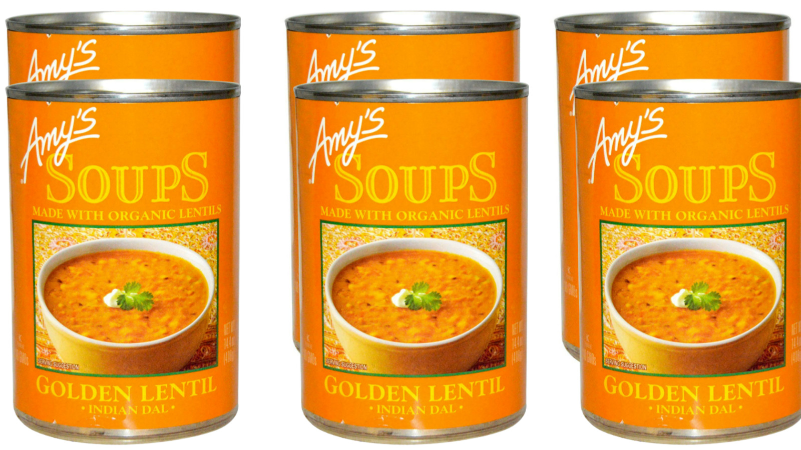 Amy’s Organic Golden Lentil Soup 14.4 oz ( Pack of 6 )