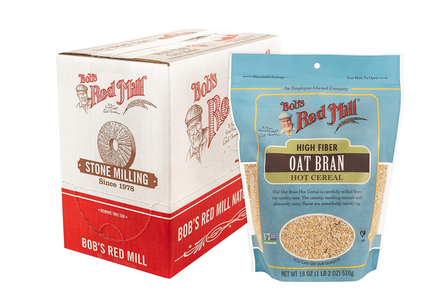 Oat Bran, 18Oz (Pack of 4) – Non GMO, Vegan, Kosher