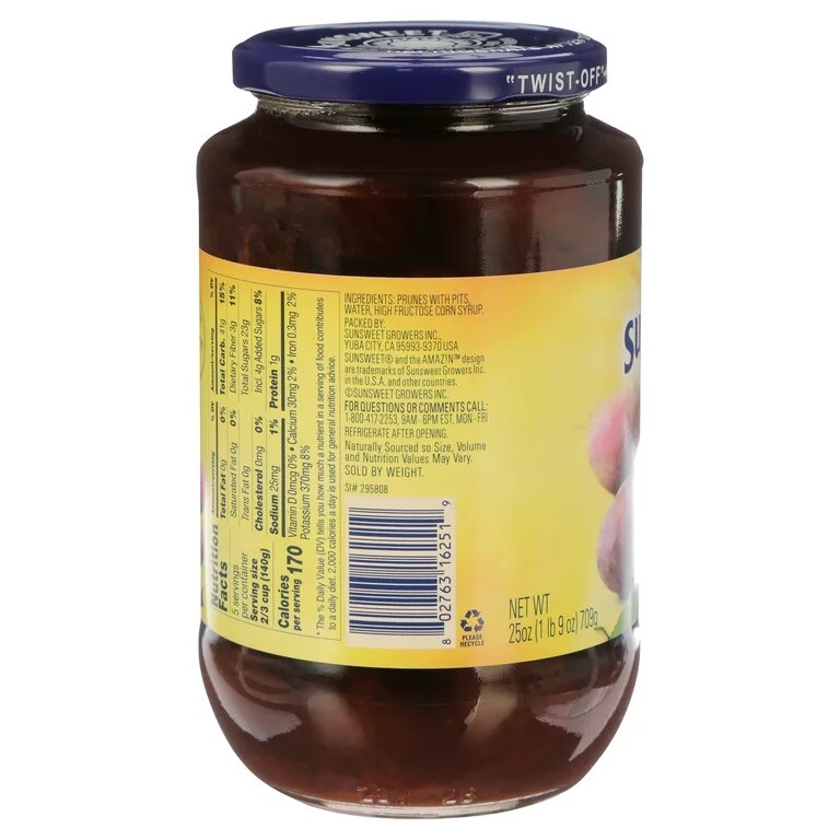 Sunsweet Ready-To-Serve Prunes, 25 oz Jar One Pack Value Pack