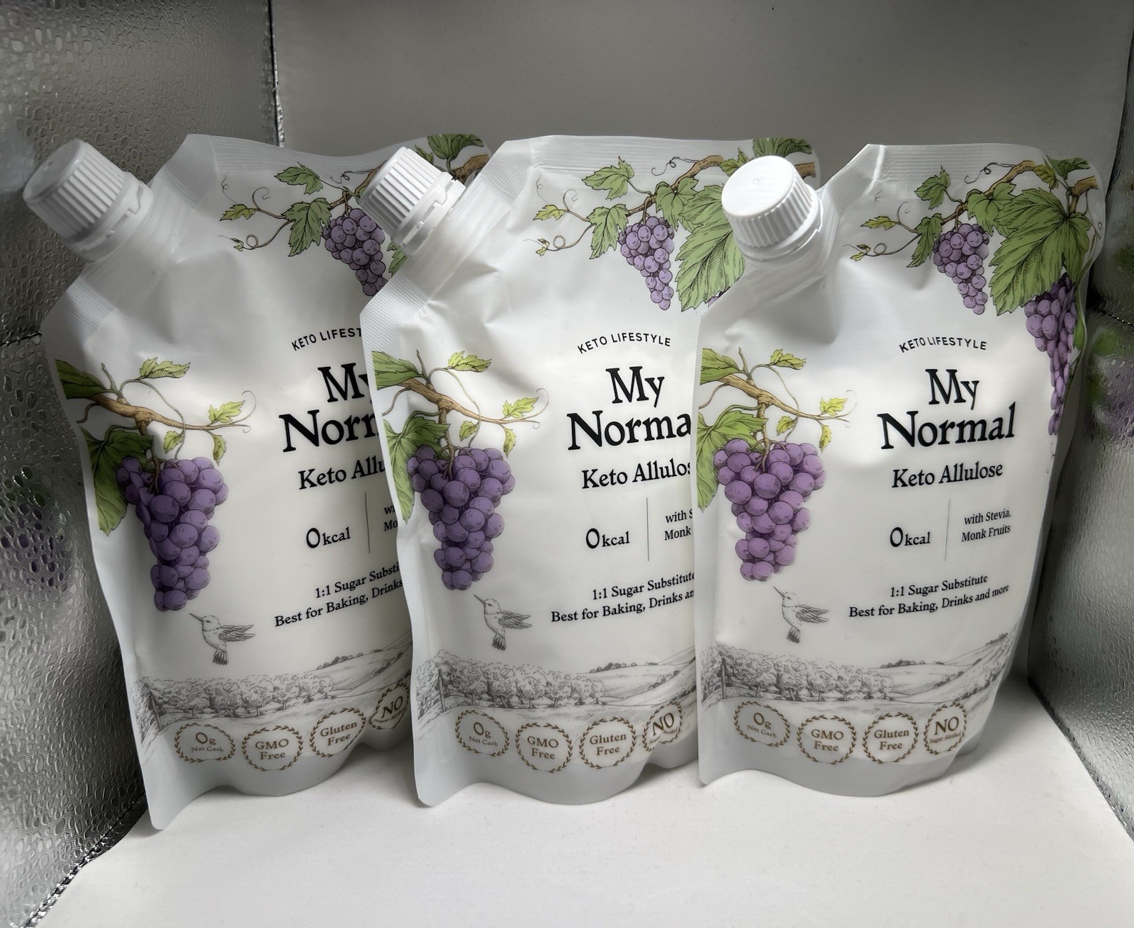 Set of 3 My Normal Keto Powdered Allulose 16oz 99.8% Allulose Monk Fruit Stevia