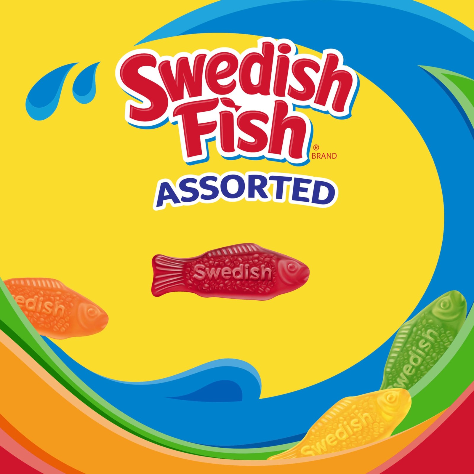 SWEDISH FISH Assorted Soft & Chewy Gummy 80 Ounce (Pack of 1),