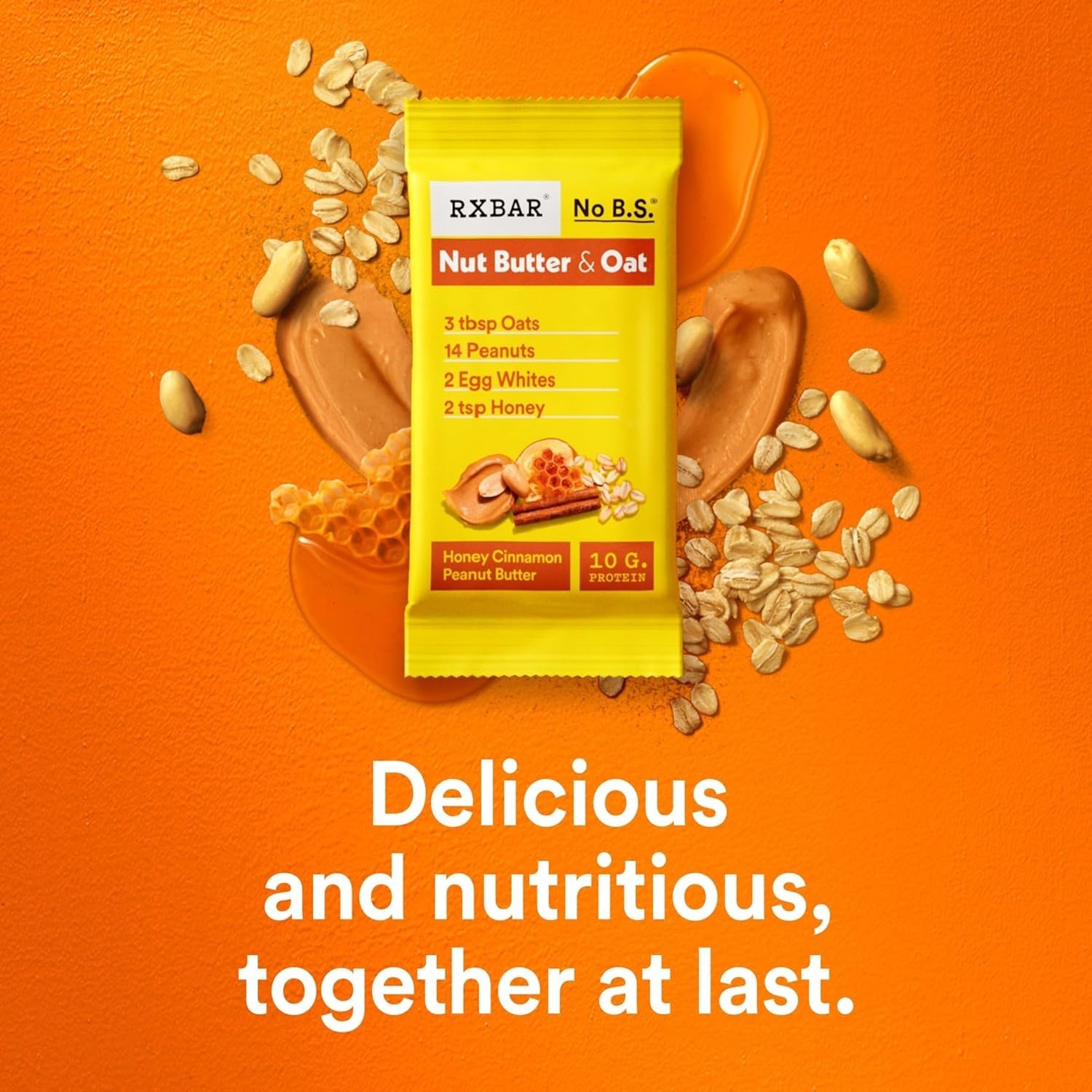 RXBAR Nut Butter and Oat Protein Bars, Protein Snacks, Snack Bars, Honey Cinnamo