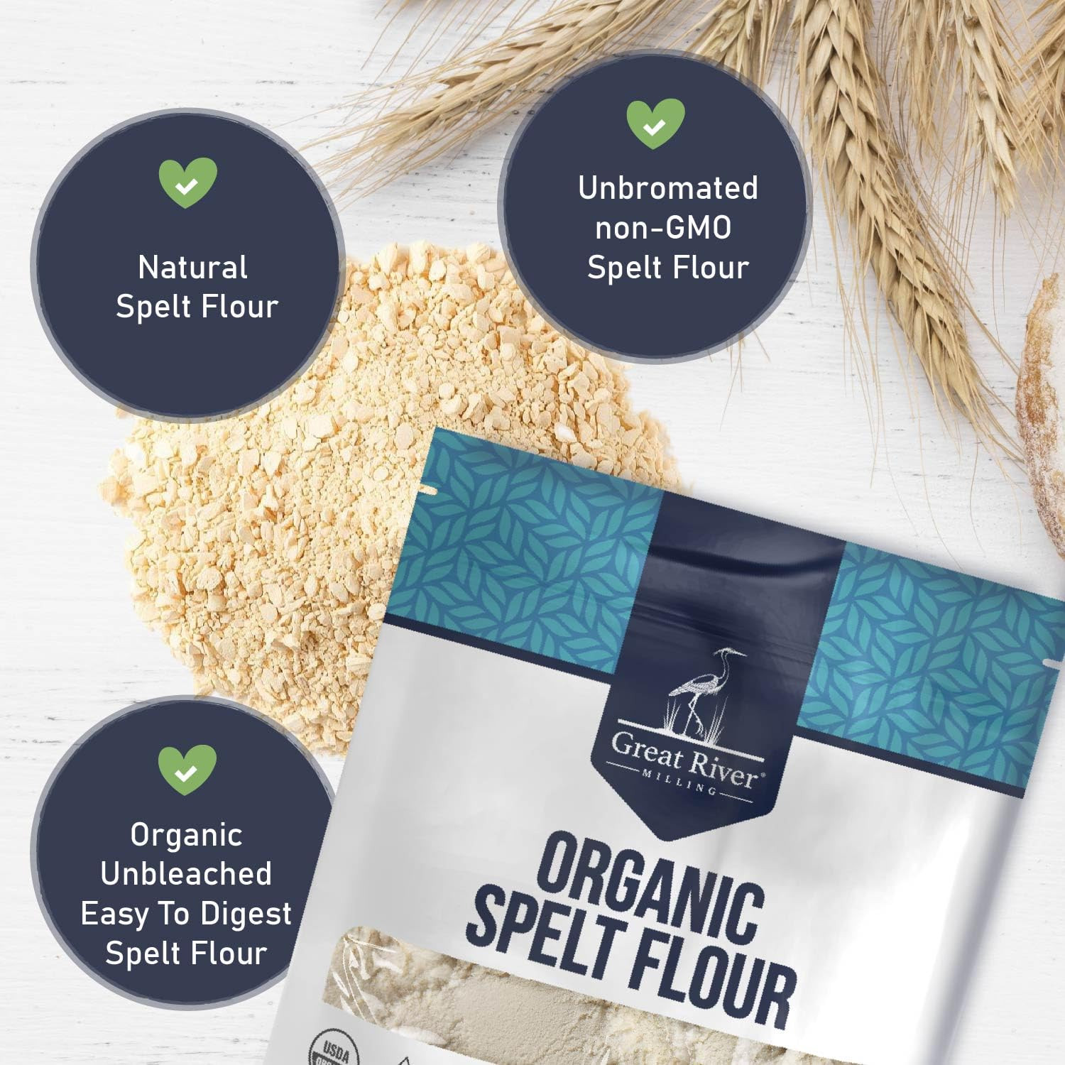 Organic Spelt Flour | Whole Grain Ancient Wheat Flour | USDA Organic, Non-Gmo, K