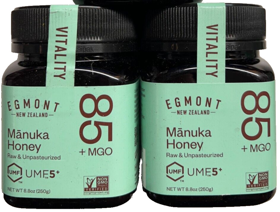 Manuka Honey, Egmont Honey Raw MGO 85+ UMF 5+ (#2 JARS) #8.8 OZ. NEW ZEALAND.