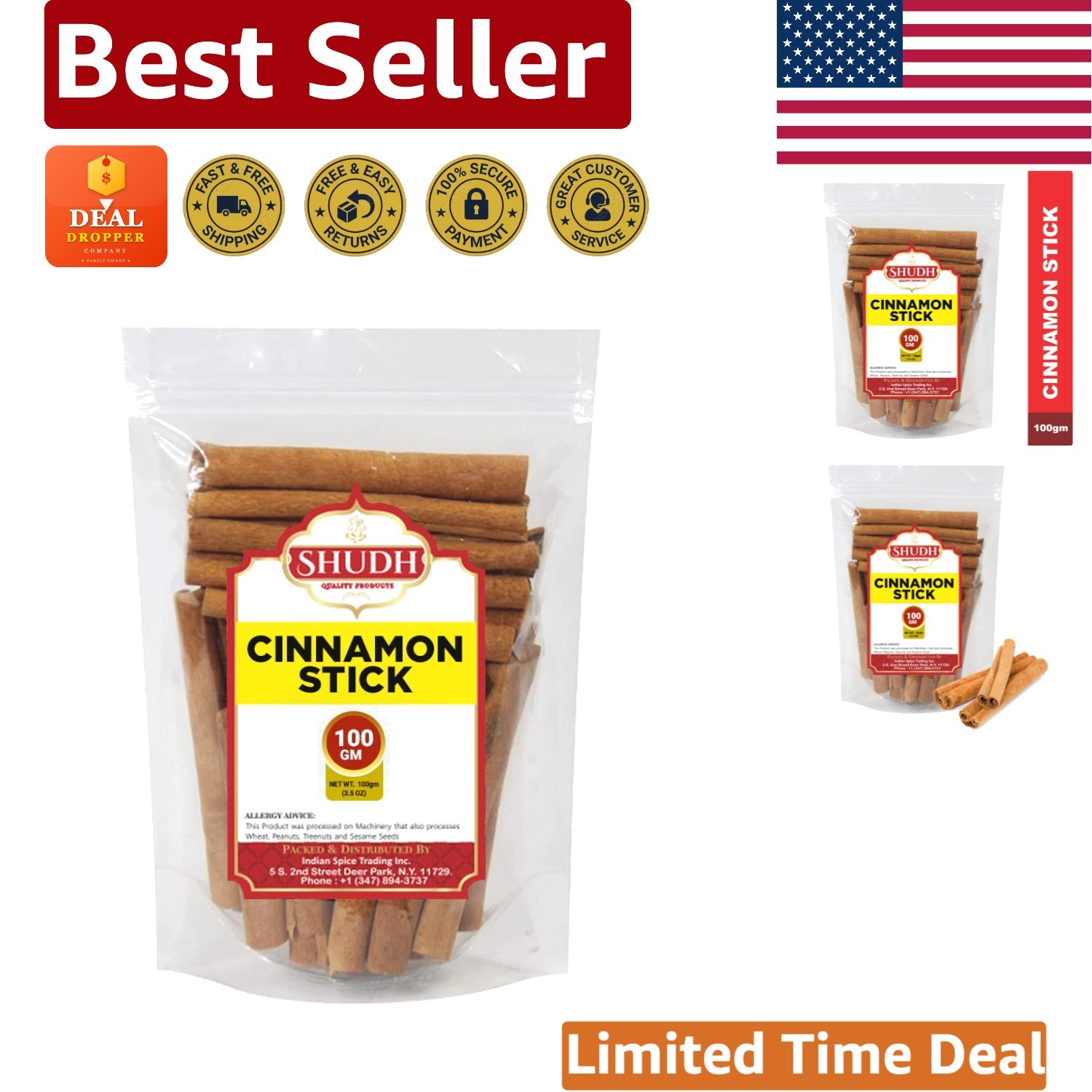 100% Organic Cassia Cinnamon Sticks 100GM | Perfect for Baking & Beverages