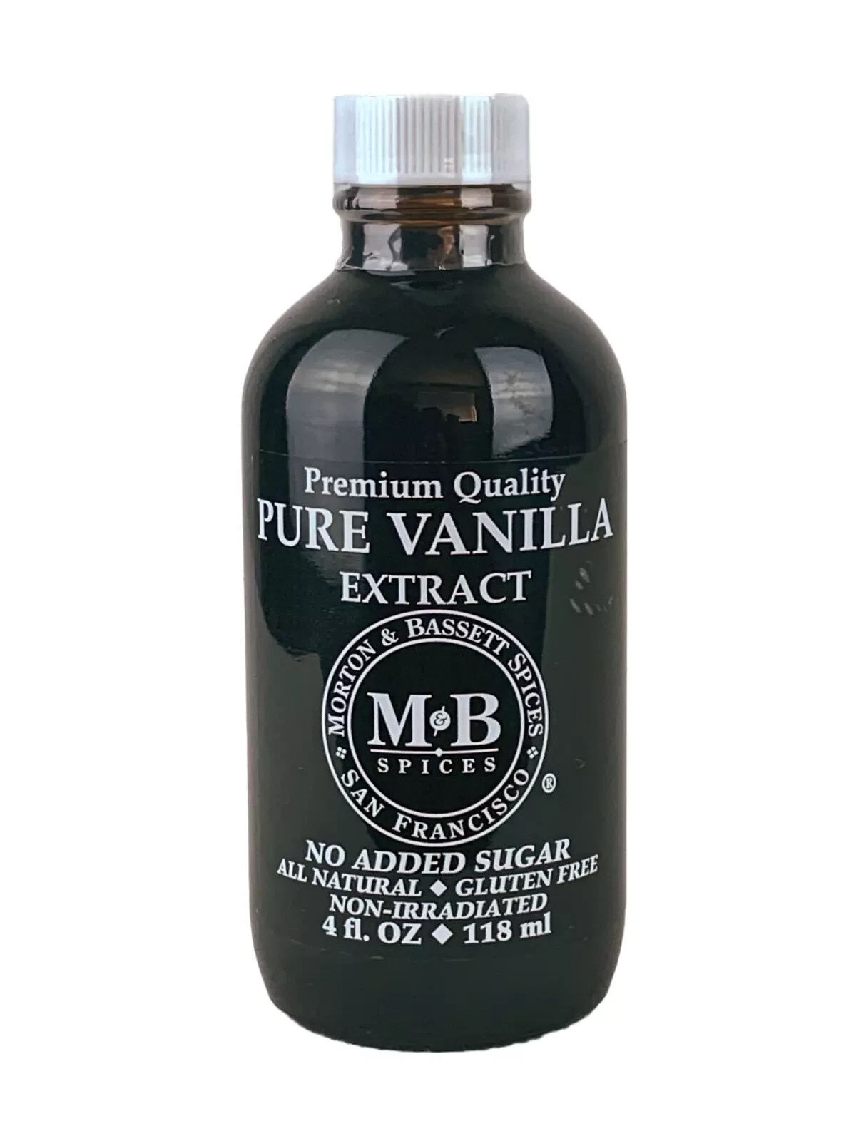 Morton & Bassett Premium Quality Pure Vanilla Extract No Added Sugar 4 FL OZ