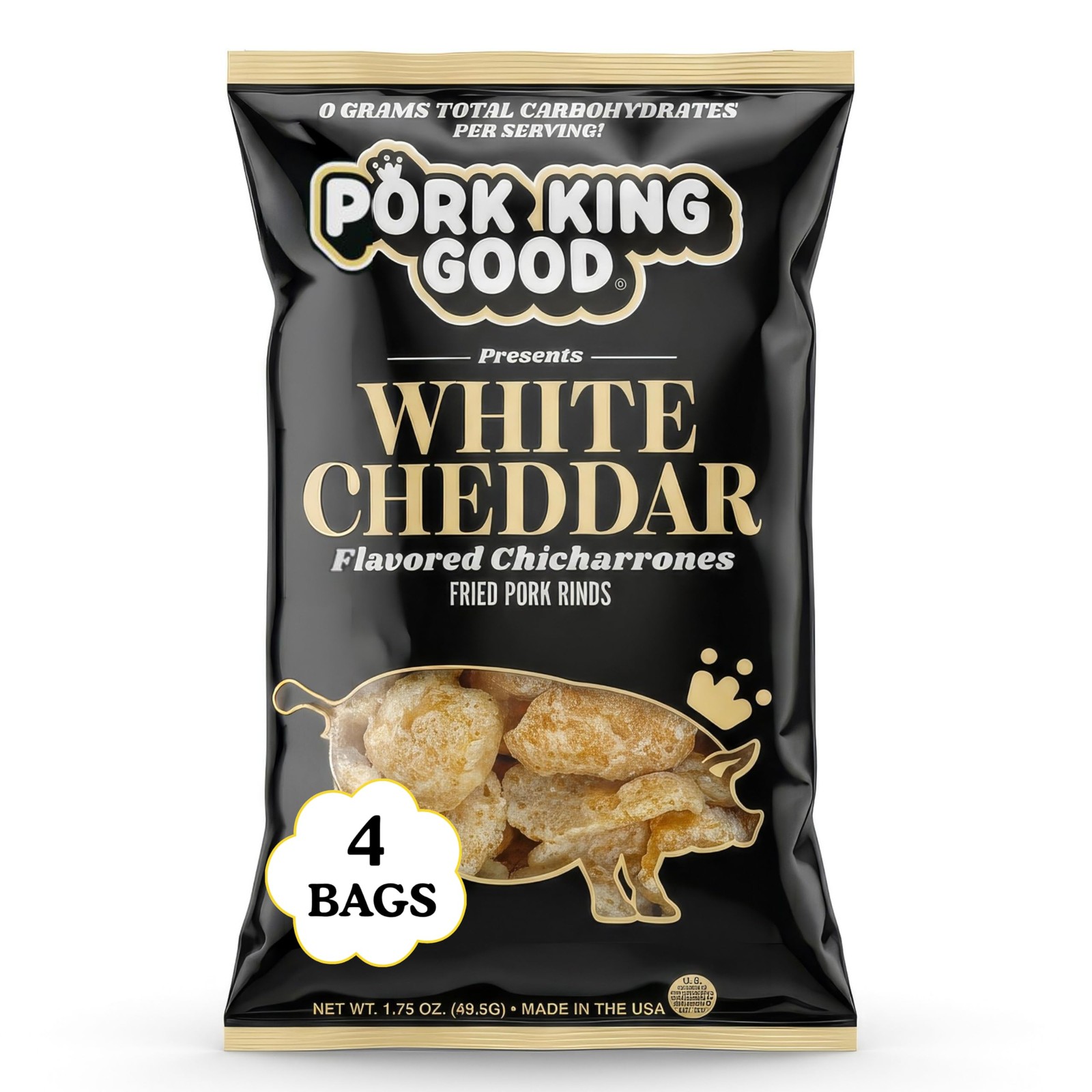 Pork King Good Rinds (Chicharrones) 1.75 Ounce (Pack of 4), No Color