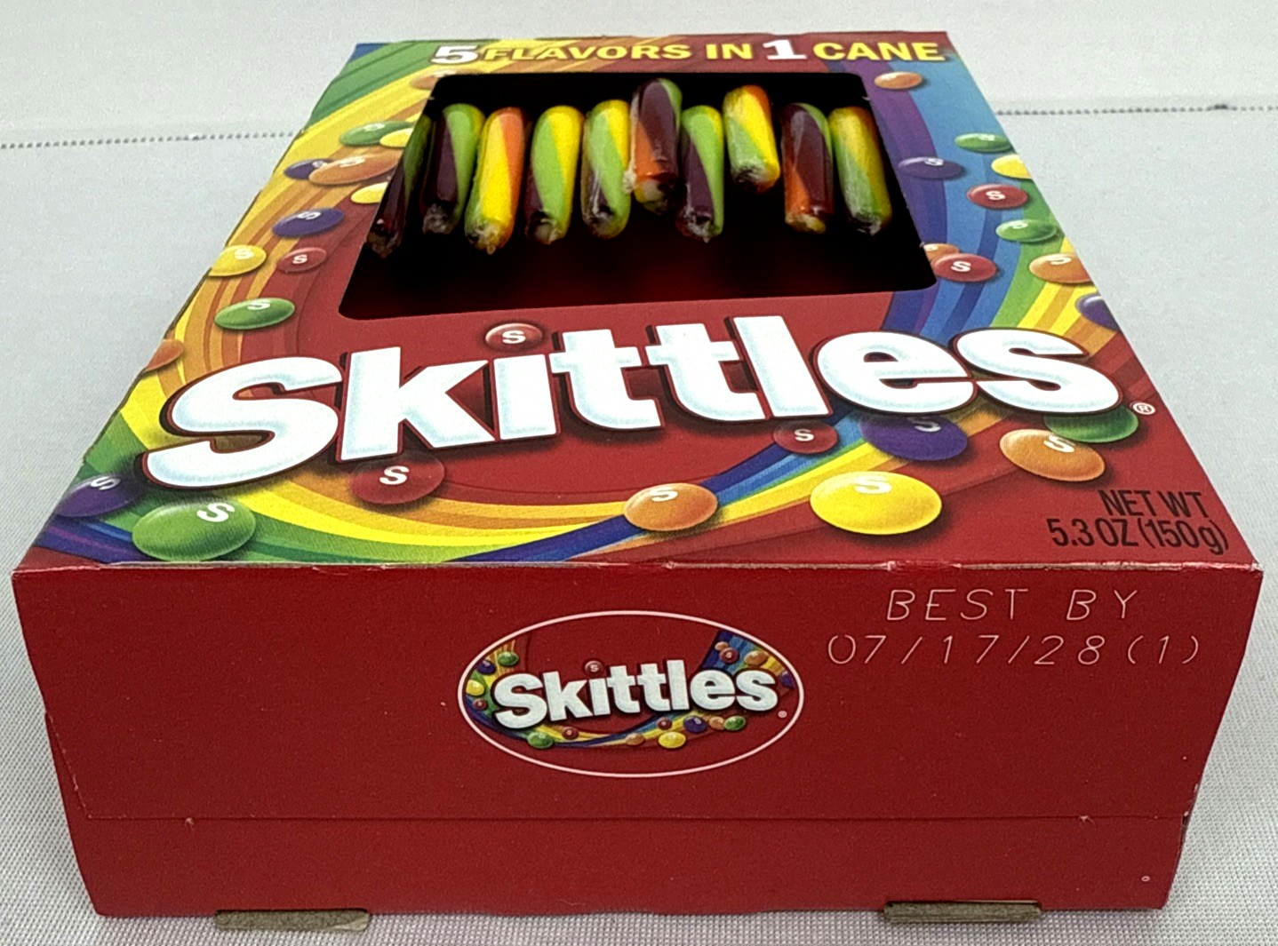 Skittles Candy Canes 12pc-5 Flavors In 1 Cane-Taste The Rainbow-Holiday 7/17/28