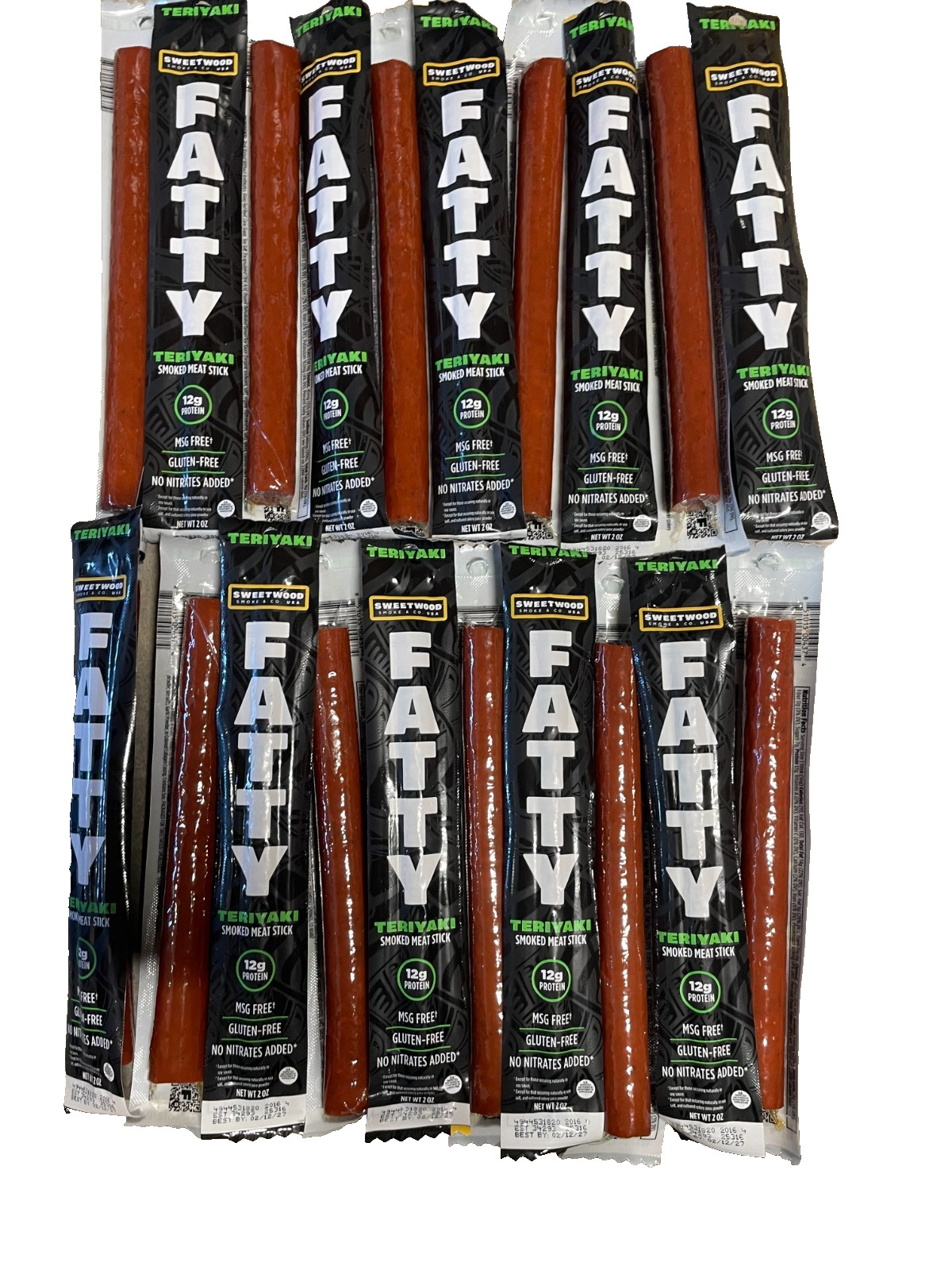 FATTY Smoked Meat Sticks 20 sticks TERIYAKI 2oz Per