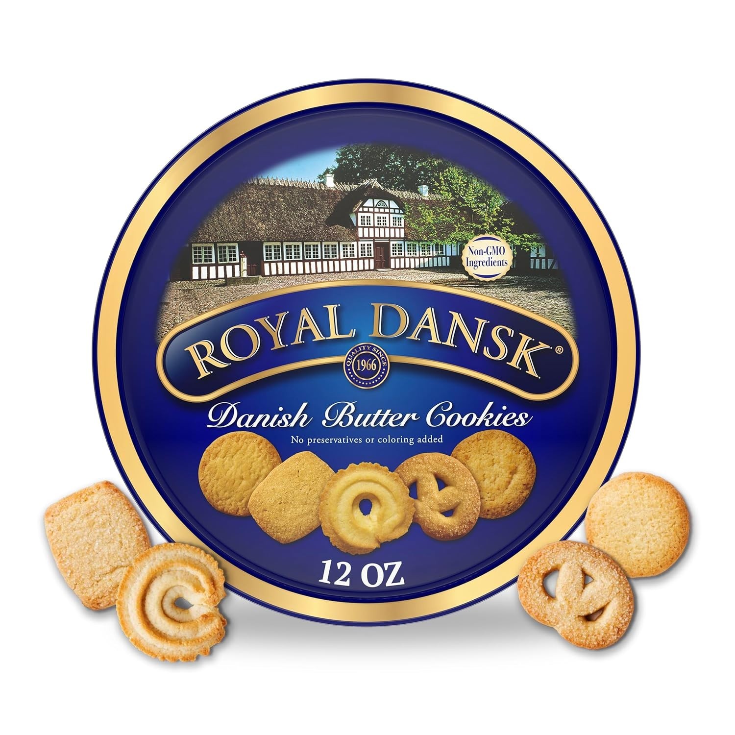 Royal Dansk Danish Butter Cookies, Assorted in Tin, 12 oz