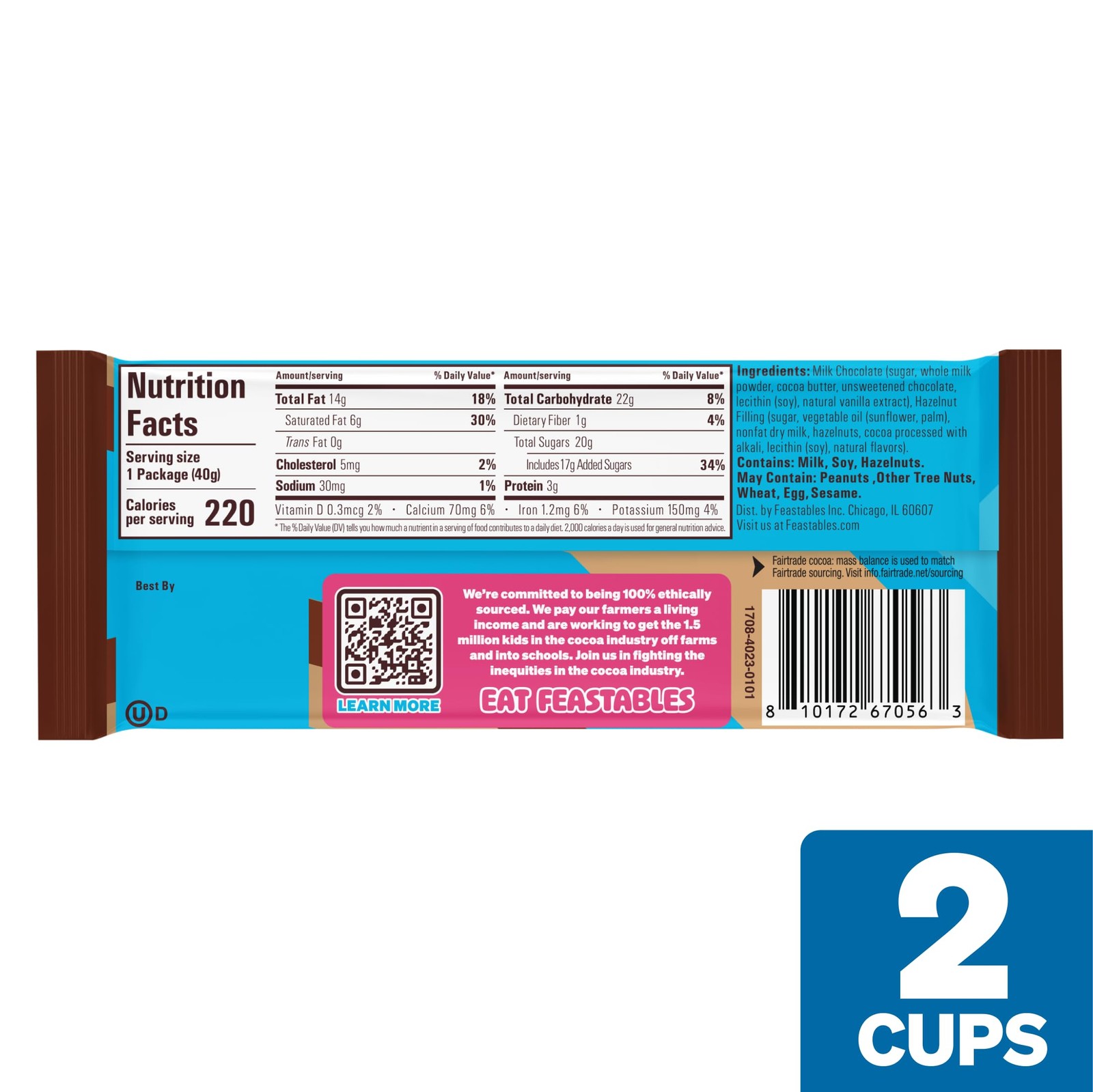 MrBeast Feastables Hazelnut Cups, 24 Count, Milk Chocolate with Creamy Hazeln…