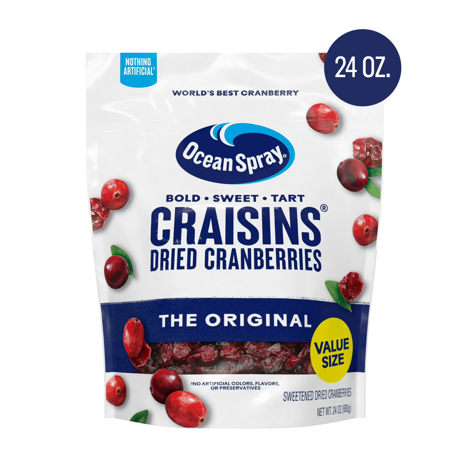 (2 PACK) Ocean Spray Craisins Dried Cranberries Original 24 Oz Bag Each