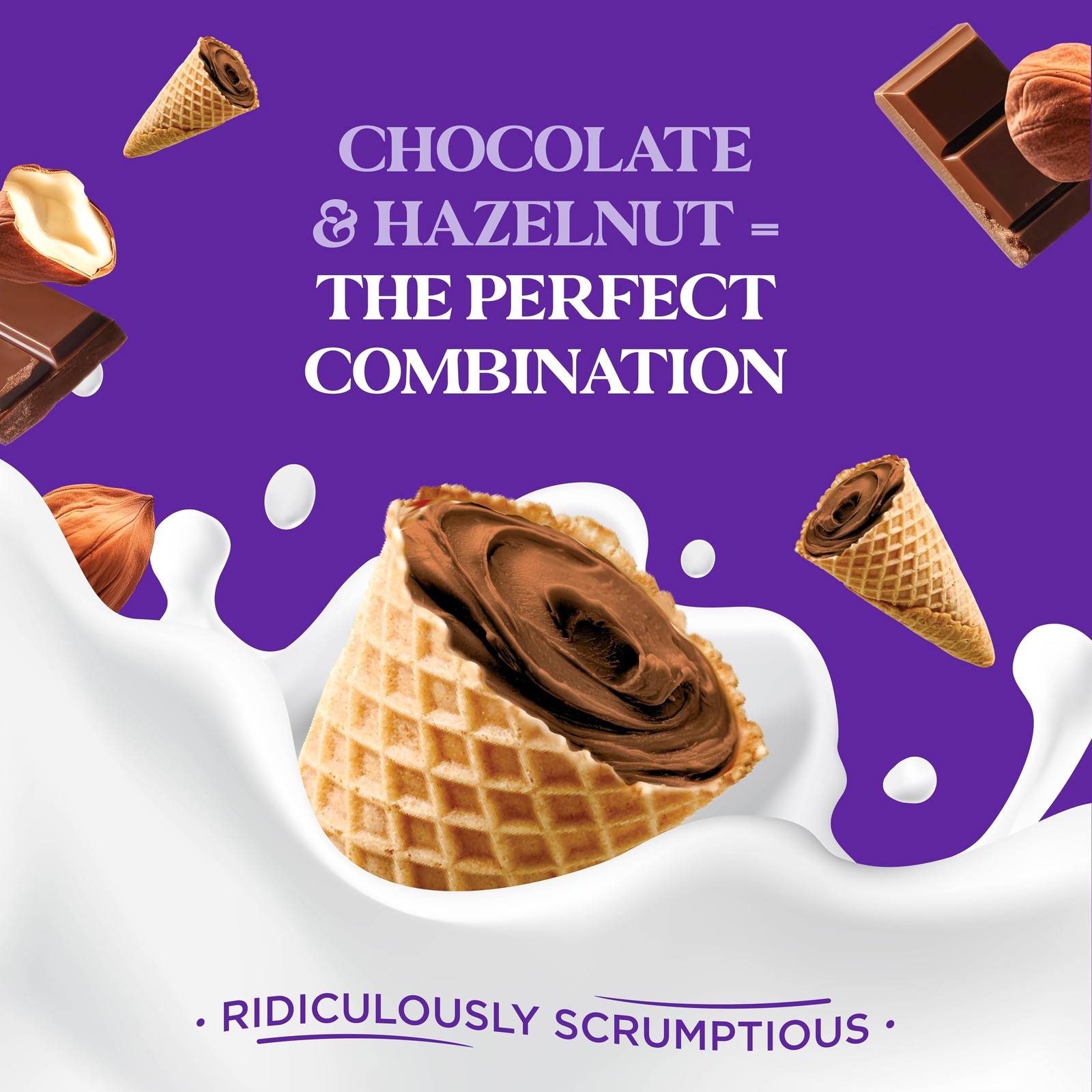 got milk? Mini Waffle Cones, Chocolate Hazelnut, 4.24 Oz. / 119g Resealable B…