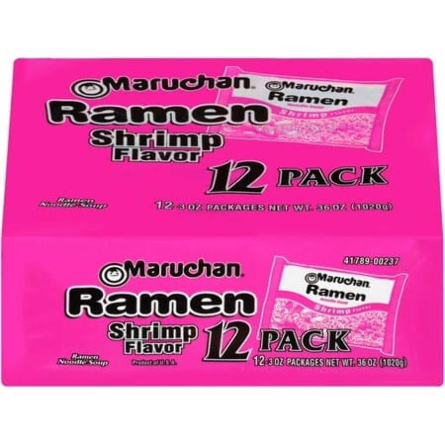 (24 pack) Maruchan Ramen Noodle Shrimp Flavor Soup, 3 oz, 12 Count Shelf Stable.