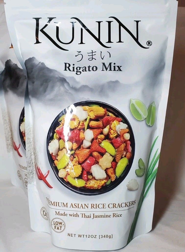 Lot of 2 Bags of Kunin Rigato Mix Premium Asian Rice Crackers Ex. 4/26
