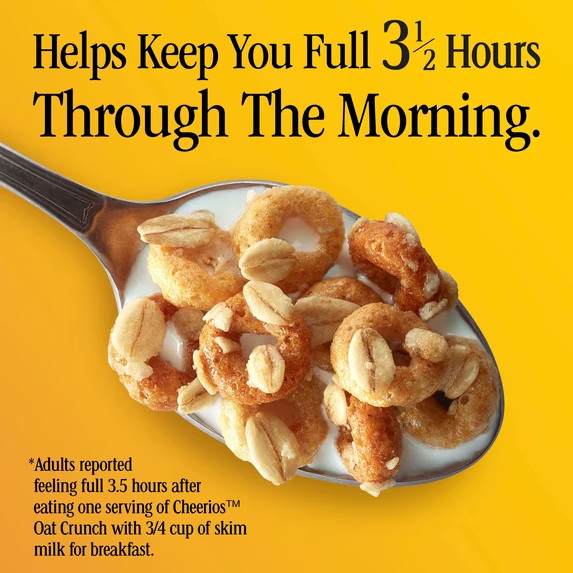 Cheerios Oat Crunch Oats ‘N Honey Breakfast Cereal Whole Grain Family Size, 24oz