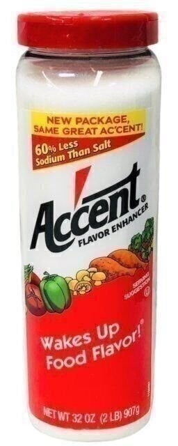 Large 32 oz Accent Flavor Enhancer seasoning kosher meat vegetables ~New Package