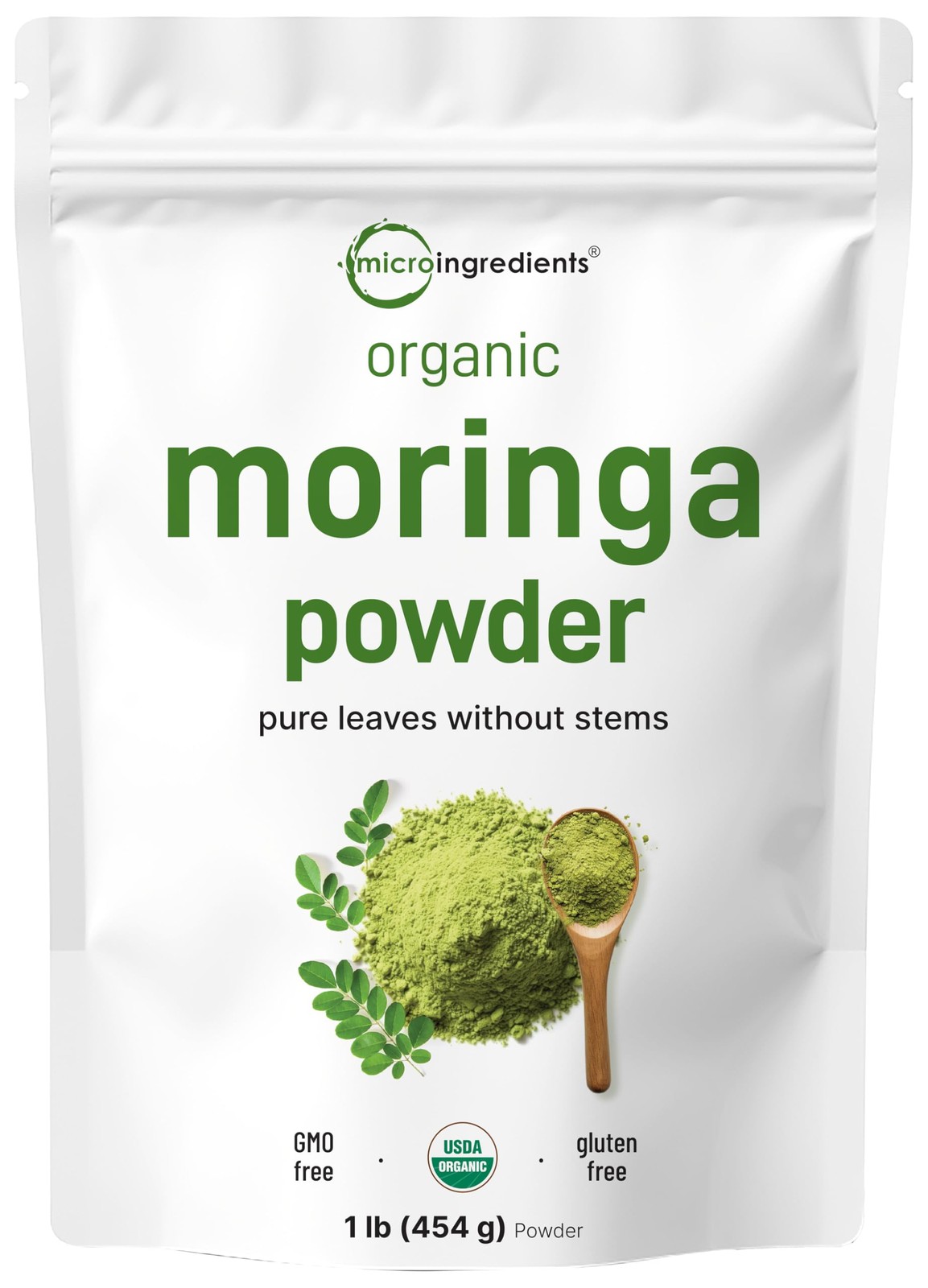Micro Ingredients Organic Moringa Oleifera Leaf Powder, 16 Ounce (Pack of 1)