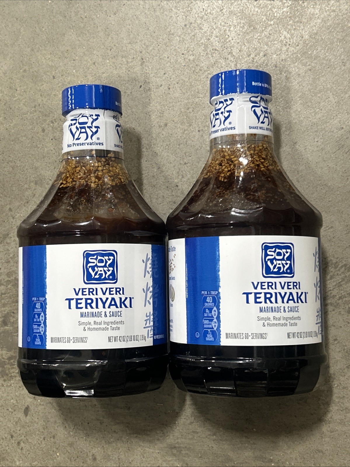 Soy Vay Veri Veri Teriyaki Marinade and Sauce, 42oz, Pack of 2