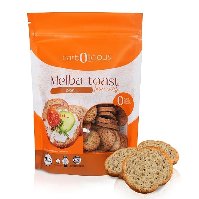 Low Carb Melba Toast Plain 4oz Keto Friendly Crunchy Bites Guilt Free Snack