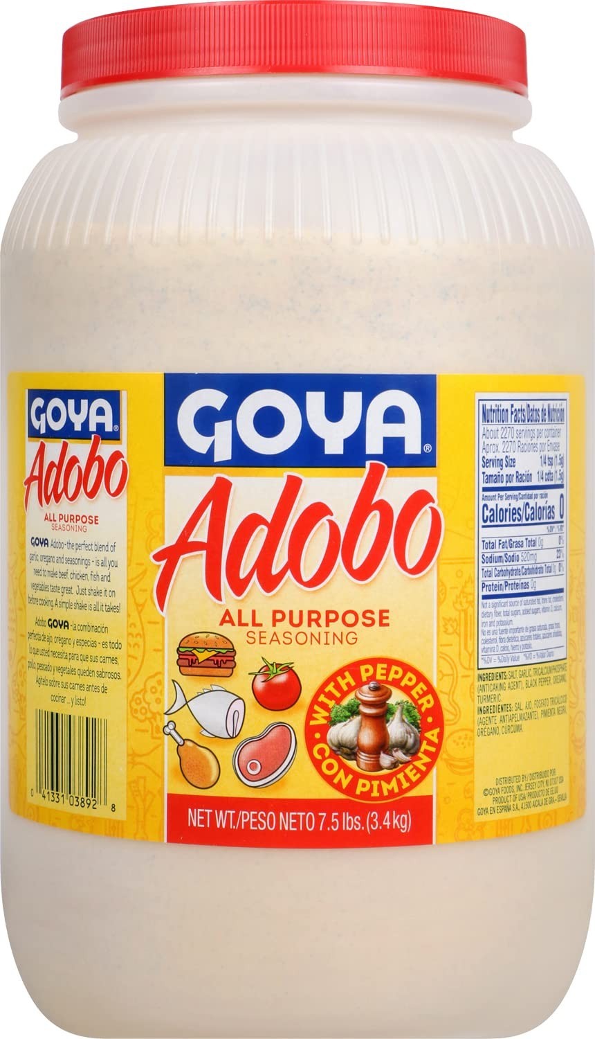 GOYA ALL PURPOSE SEASONING WITH PEPPER (7.5 LB) ADOBO