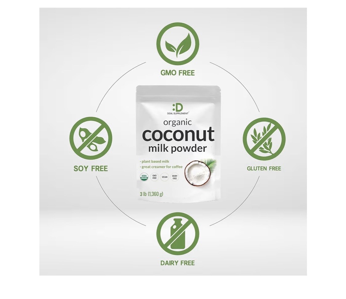 **BLOW OUT SALE** Organic Coconut Milk Powder 3 lb Plant Based Dairy Free