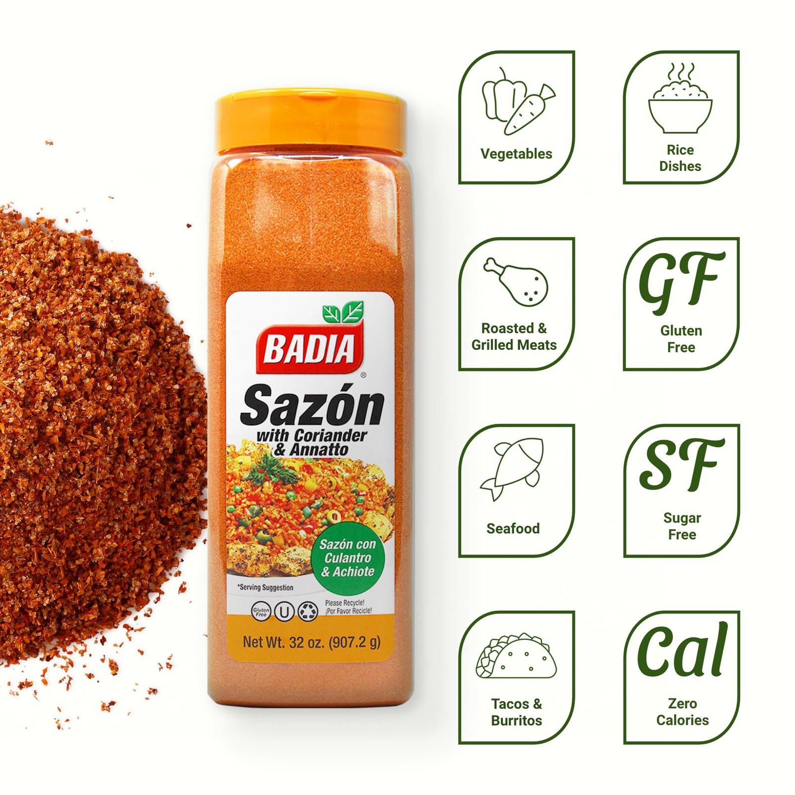 Sazon Seasoning 32 Oz Gluten-Free Coriander & Annatto – Bold Latin Flavor