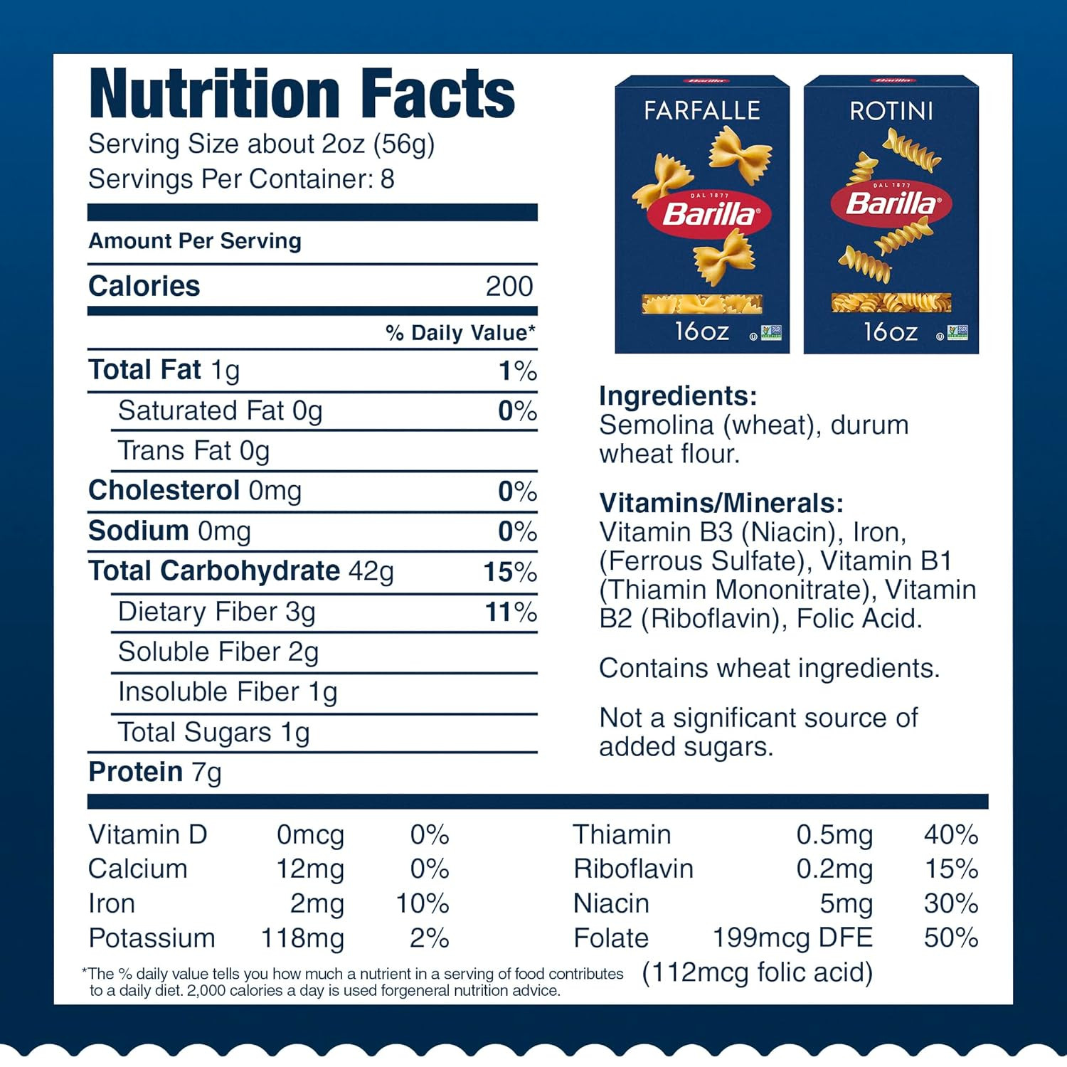 Pasta Variety Pack, Farfalle & Rotini, 16 Oz Boxes (8 Pack) – 8 Servings/Box, Ma