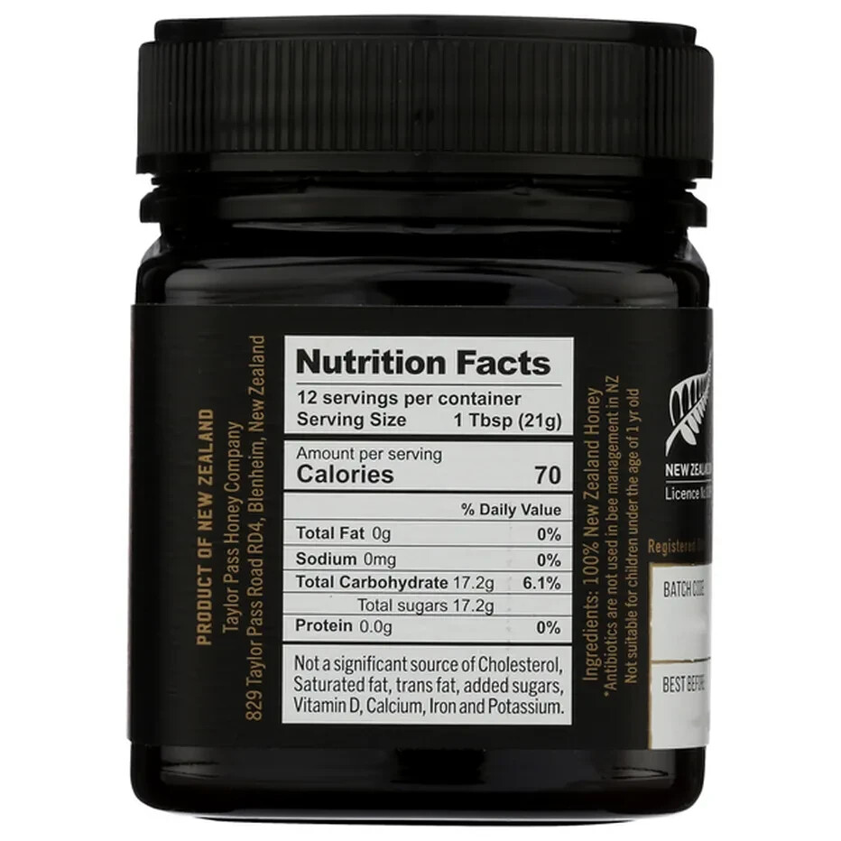 Taylor Pass Honey Company New Zealand Reserve Manuka Honey UMF 10+ MGO263+(250g)