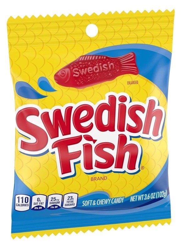 Swedish Fish Original Flavor Soft & Chewy Gummy Candy 1ea 3.6oz Bag-NEW-SHIP24HR