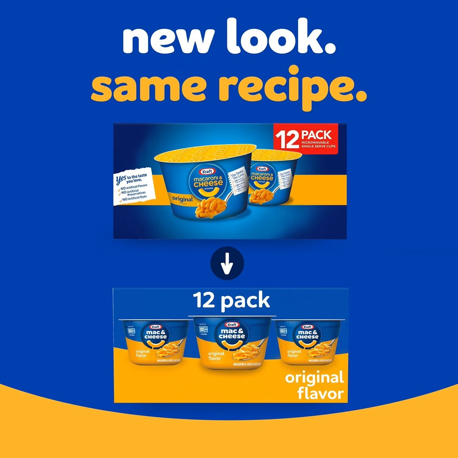 Kraft Original Macaroni and Cheese Easy Microwavable Dinner,2.05 oz., 12 pk